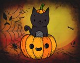 Un gatito de Halloween