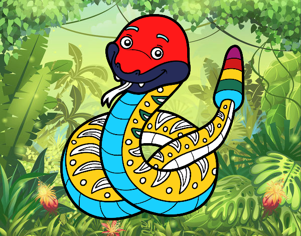 Una serpiente de cascabel