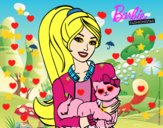 Barbie con su linda gatita