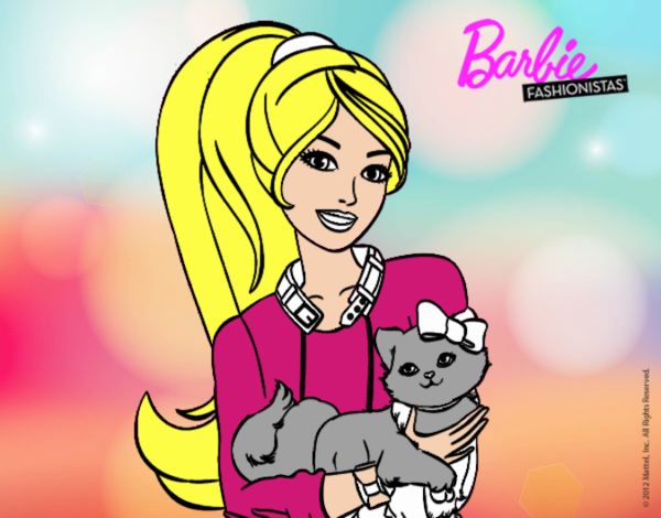 Barbie con su linda gatita