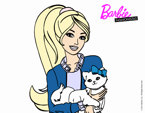 Barbie con su linda gatita