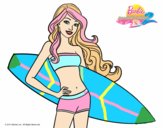 Barbie con tabla de surf