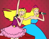 Barbie y la princesa cantando