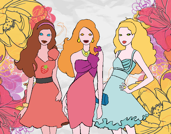 Barbie y sus amigas vestidas de fiesta