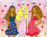 Barbie y sus amigas vestidas de fiesta