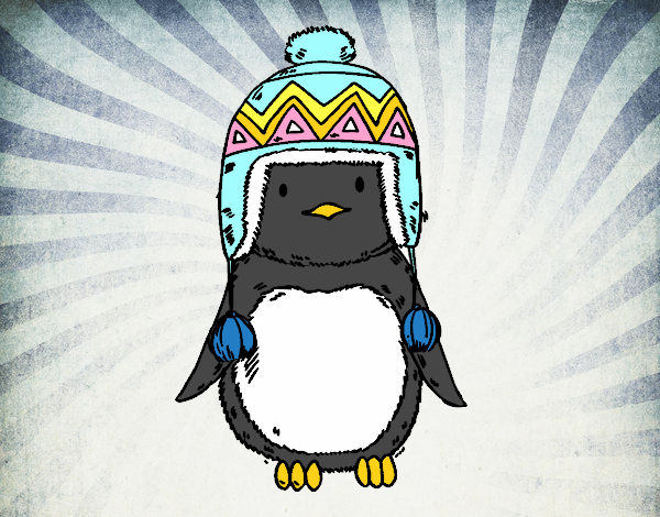 Bebé pingüino con gorrito