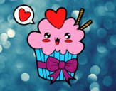 Cupcake kawaii con lazo