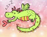 Dragón infantil durmiendo