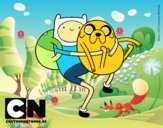 Finn y Jake abrazados