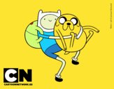 Finn y Jake abrazados