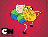 Finn y Jake abrazados