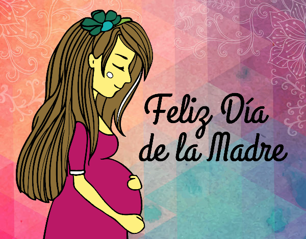 Mamá embarazada en el día de la madre