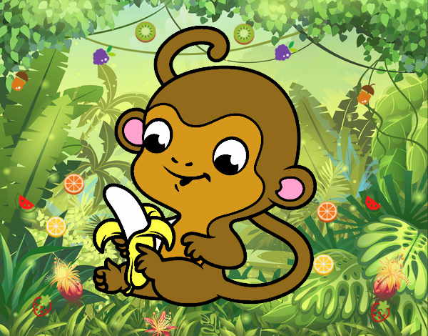 Monito con plátano