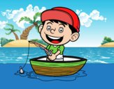 Niño pescando