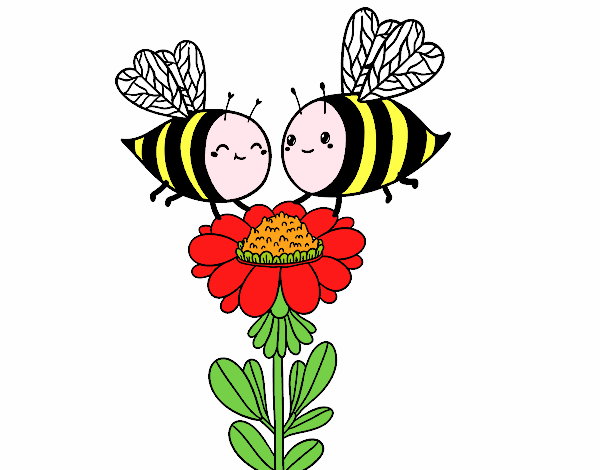 Abejas y Mariquita Flor