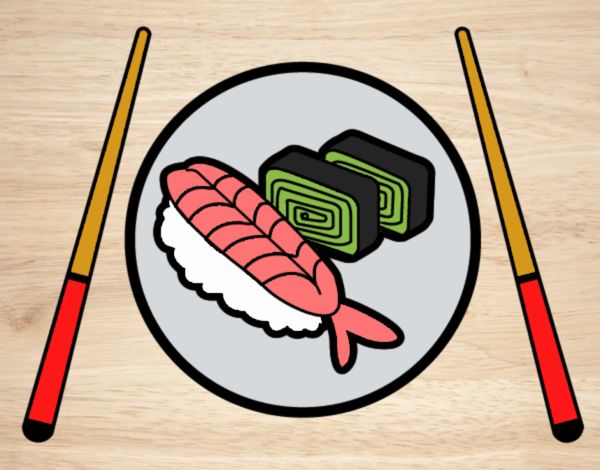 Cenando sushi