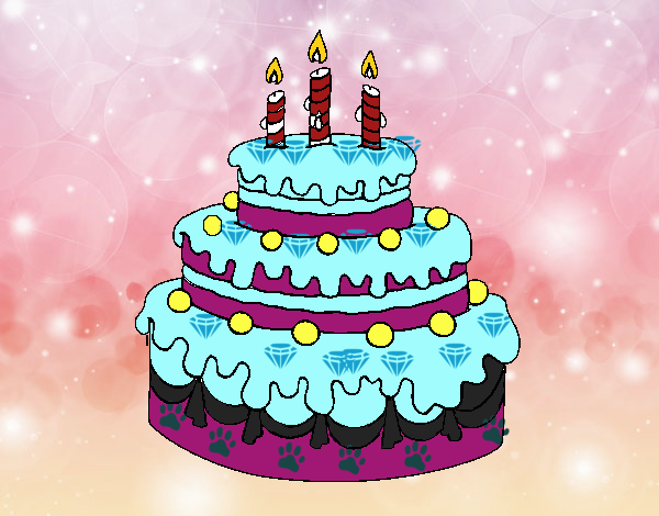Dibujos de Tartas de cumpleaños para Colorear - Dibujos.net
