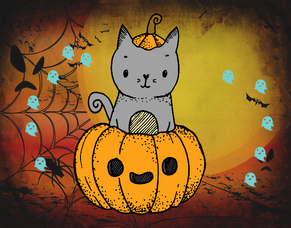 Un gatito de Halloween