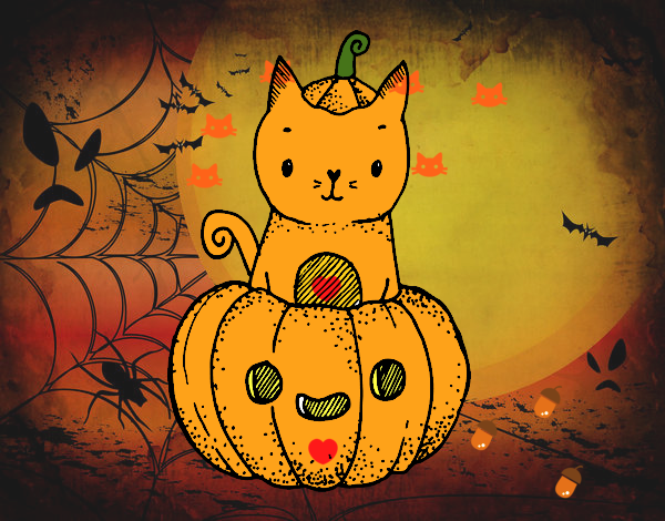 Un gatito de Halloween