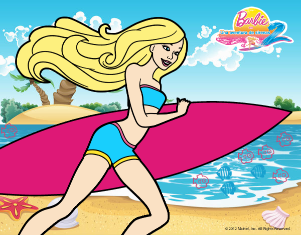 Barbie corre al agua