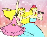 Barbie y la princesa cantando