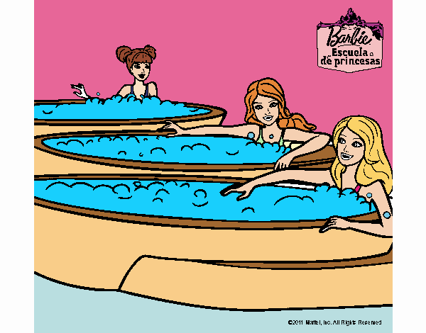 Barbie y sus amigas en un Jacuzzi 