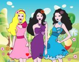 Barbie y sus amigas vestidas de fiesta