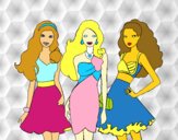 Barbie y sus amigas vestidas de fiesta