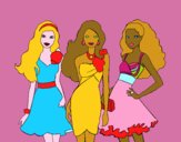 Barbie y sus amigas vestidas de fiesta