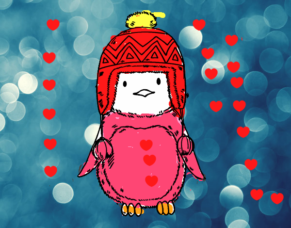 Bebé pingüino con gorrito