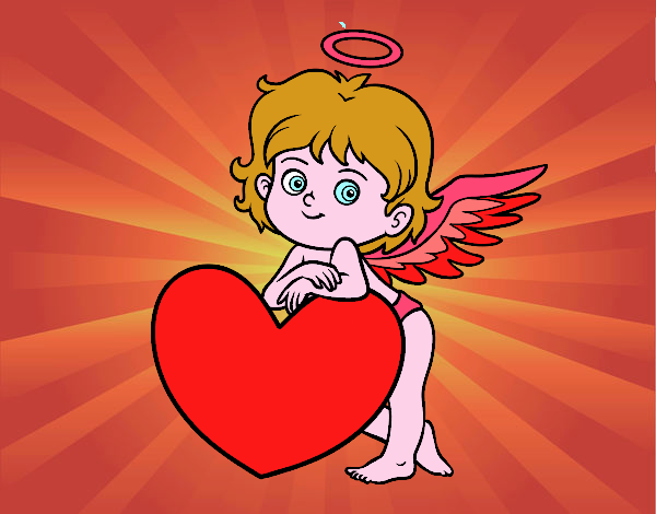 Cupido y un corazón