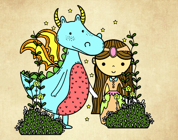 Dragón y princesa