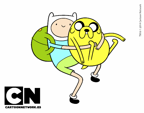 Finn y Jake abrazados