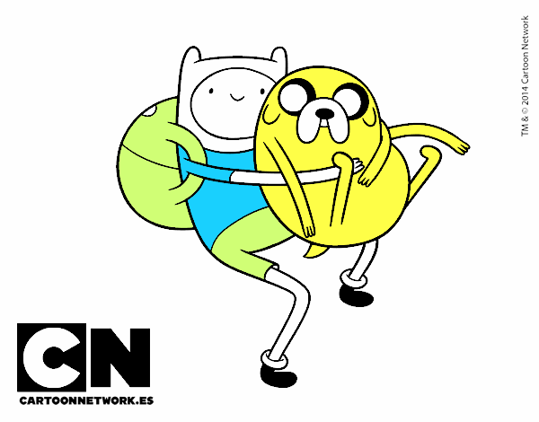 Finn y Jake abrazados