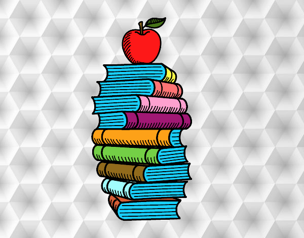 Libros y manzana