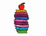 Libros y manzana