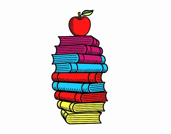 Libros y manzana