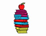 Libros y manzana