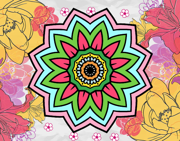 Dibujo de Mandala flor de girasol pintado por en  el día  06-06-20 a las 06:33:22. Imprime, pinta o colorea tus propios dibujos!