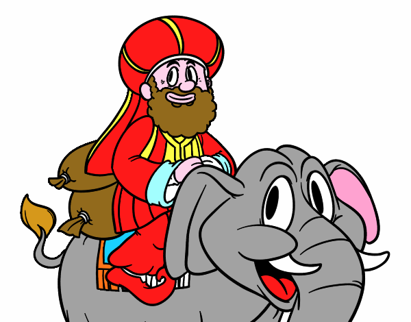 Rey Baltasar en elefante