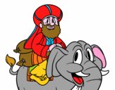 Rey Baltasar en elefante