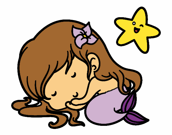 Sirenita chibi durmiendo