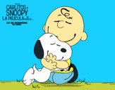 Snoopy y Carlitos abrazados