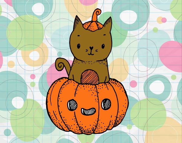 Un gatito de Halloween