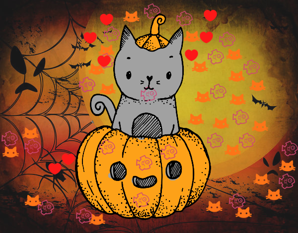 Un gatito de Halloween