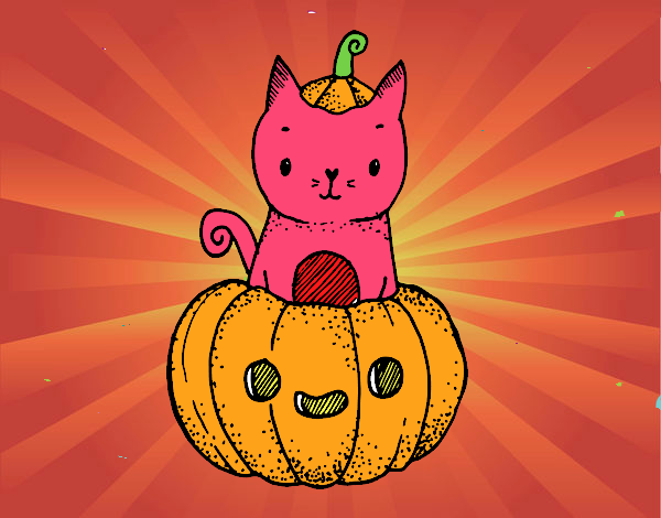 Un gatito de Halloween