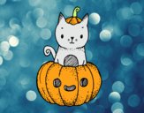 Un gatito de Halloween