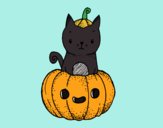 Un gatito de Halloween