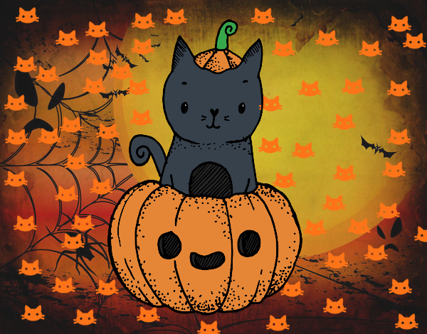 Un gatito de Halloween