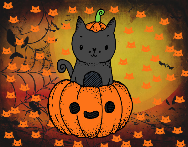 Un gatito de Halloween